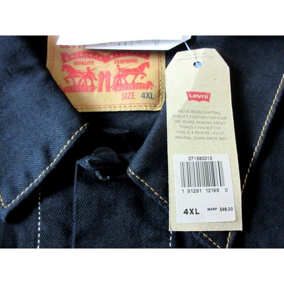 COPY - Levi's Men's Button Front Black Denim Unlined Trucker Jean Jacket Size 4… - Picture 8 of 9
